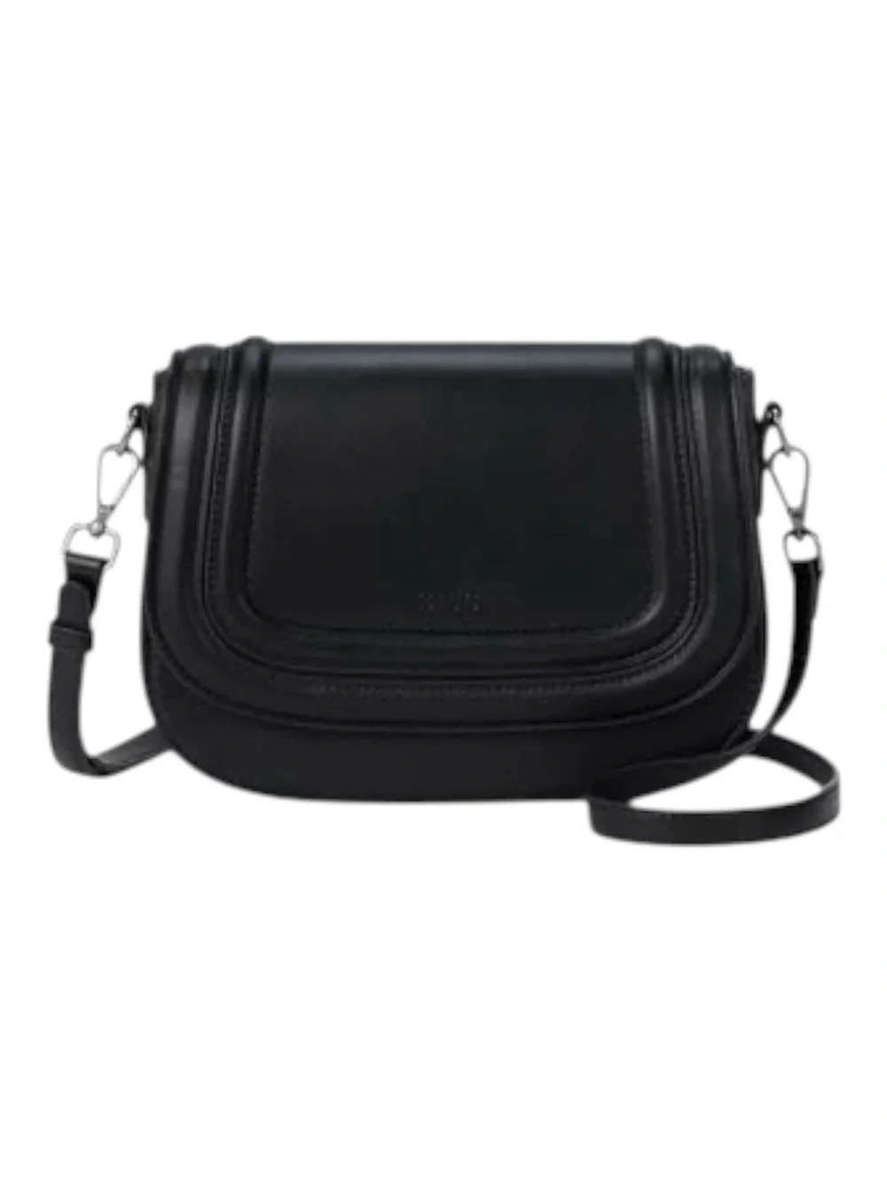 Zara Black Crossbody Saddle Bag - Picture 1 of 13
